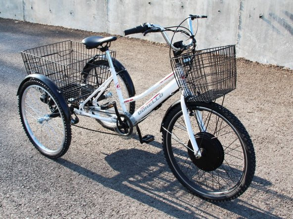 Elektrikli bisiklet cargo bisiklet -Pazar bisikleti yük taşıma bisikleti