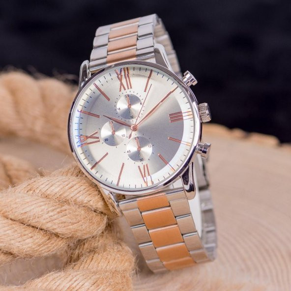 Yeni Sezon Roma Rakamlı Gümüş Renk Çelik Kordonlu Unisex Kol Saati ST-303988
