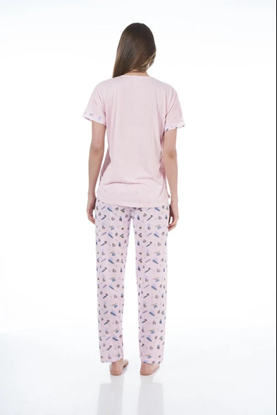 Estiva 22122 Kadın Kısa Kollu Viskon Pijama Takımı - 3