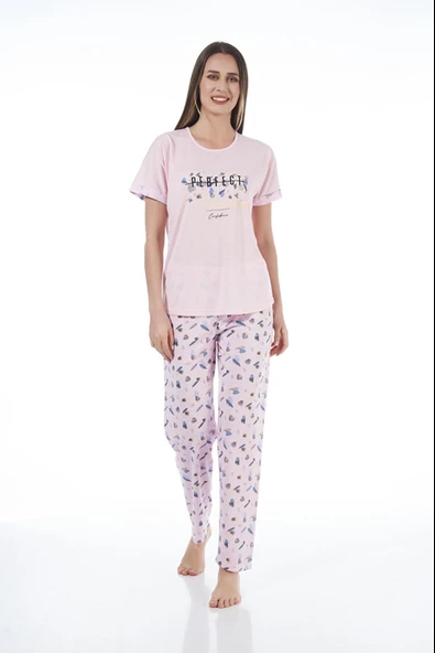 Estiva 22122 Kadın Kısa Kollu Viskon Pijama Takımı