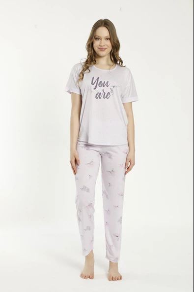 Estiva 22127 Kadın Kısa Kollu Viskon Pijama Takımı