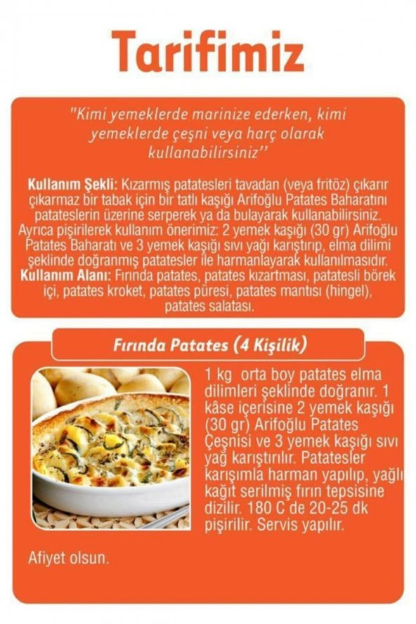 Arifoğlu Patates Baharatı 90g - Resim 3