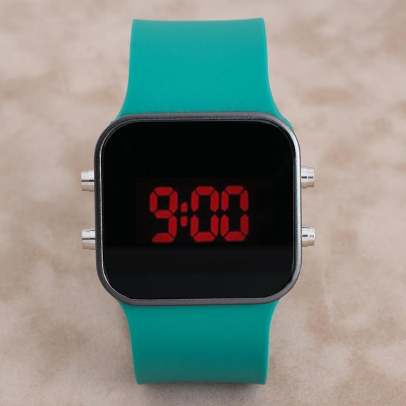 SaaTTino Petrol Yeşili Silikon Kordonlu Dijital Unisex  Kol Saati ST-303954