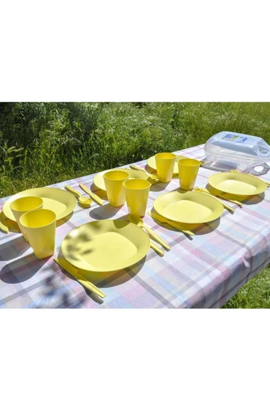 32 Parça Eko Piknik Seti (SARI) - Resim 3