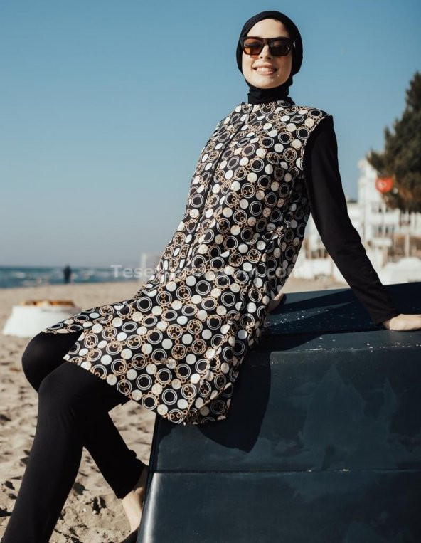 Tesmay 2206 Dijital Desenli 2 Li Jileli Tesettür Mayo - 3