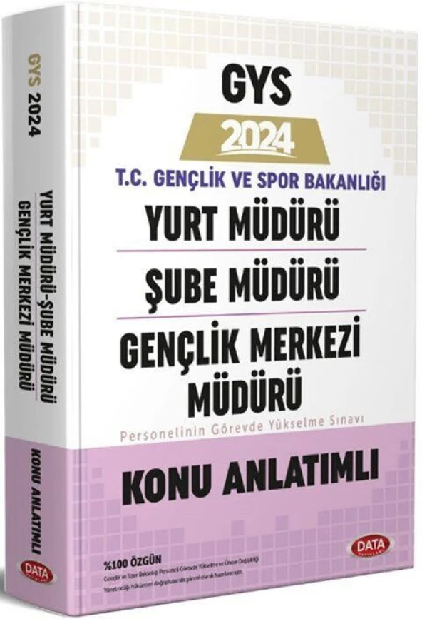 T.C. Gençlik ve Spor Bakanlığı GYS Yurt Şube Gençlik Merkezi Müdürü Hazırlık Kitabı Data Yayınları