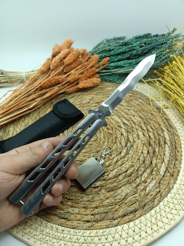 23cm orjinal perçinli kelebek bıçak zipppo kibrit hediyeli - 3