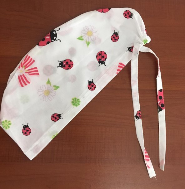 Deniziş Uğur Böceği Desenli Hemşire Bonesi - 3