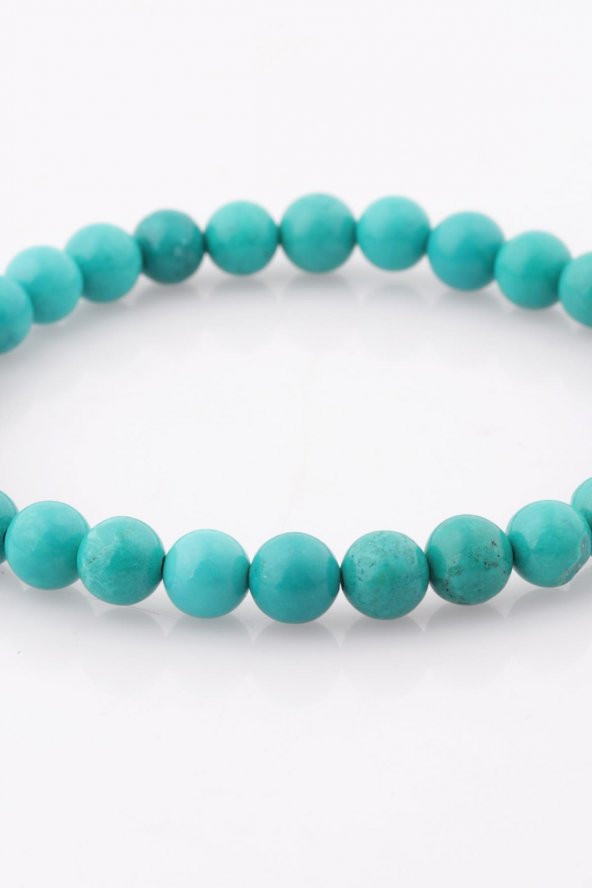 Turkuaz Doğal Taş Bileklik 6 mm Küre Kesim - Resim 2
