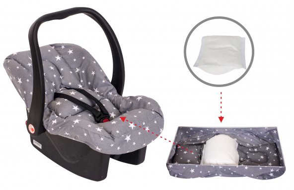 Sevi Bebe Bel Destekli Ana Kucağı Örtüsü ART-61 Gri Yıldız - 3