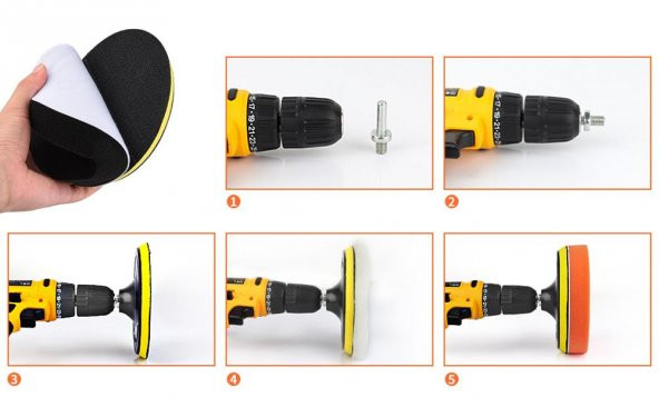 Rodex 115mm Polisaj Parlatma Pedi Seti 11 Parça Oto Parlatıcı Pedleri Otomotiv Parlatma - 7