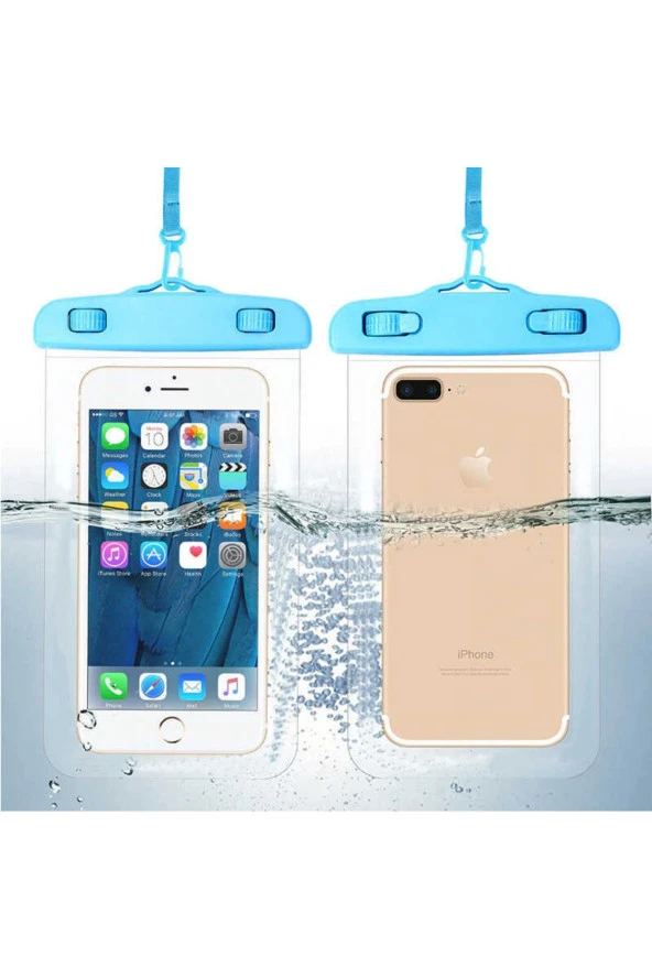 Fuchsia Standart Ebatlarda Universal Su Geçirmeyen Telefon Kılıfı - 5