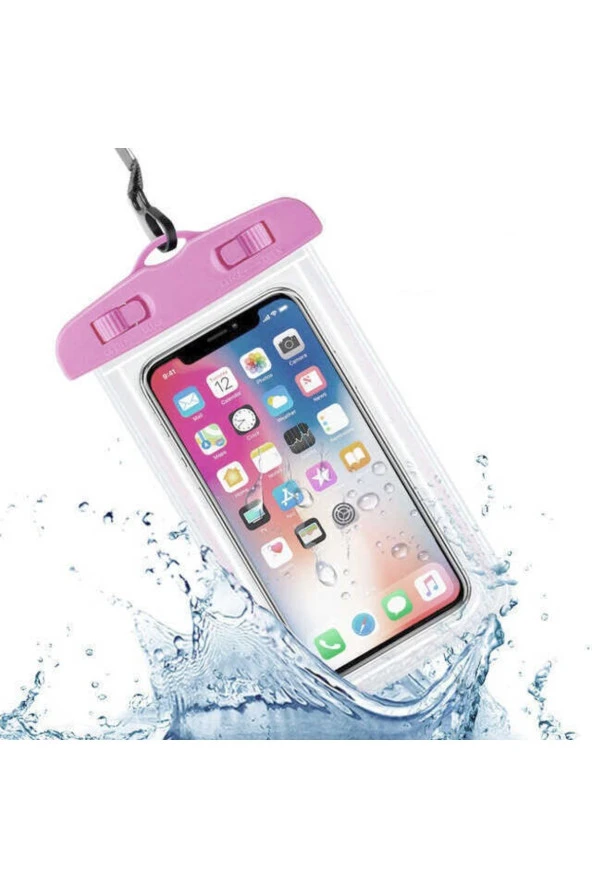 Fuchsia Standart Ebatlarda Universal Su Geçirmeyen Telefon Kılıfı - 12
