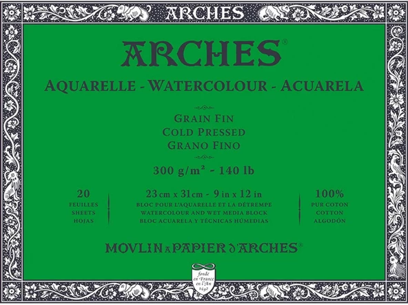 Arches Watercolor 300gr 23x31cm 20yp Cold Pressed Suluboya Blok / A1795060