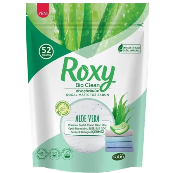 Roxy Bio Clean Doğal Matik Toz Sabun Aloe Vera 1600 Gr