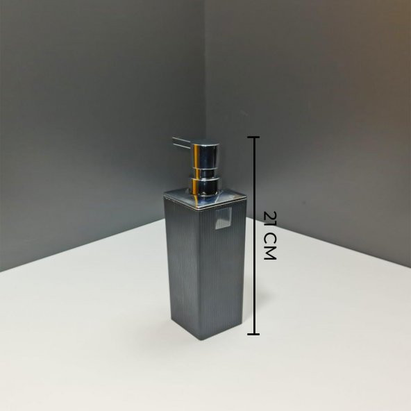 Liza Sıvı Sabunluk Mutfak Banyo Lavabo Çizgili Sabunluk Kare - Resim 3