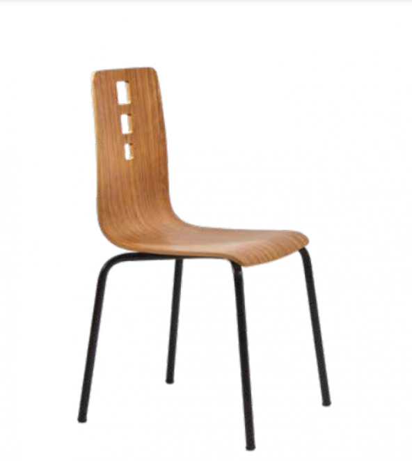 Sandalye Zus261 Klasik Model Açık Ceviz Renk Pencere Sırtlık Boru Siyah Ayak Ahşap Kayın El Yapım