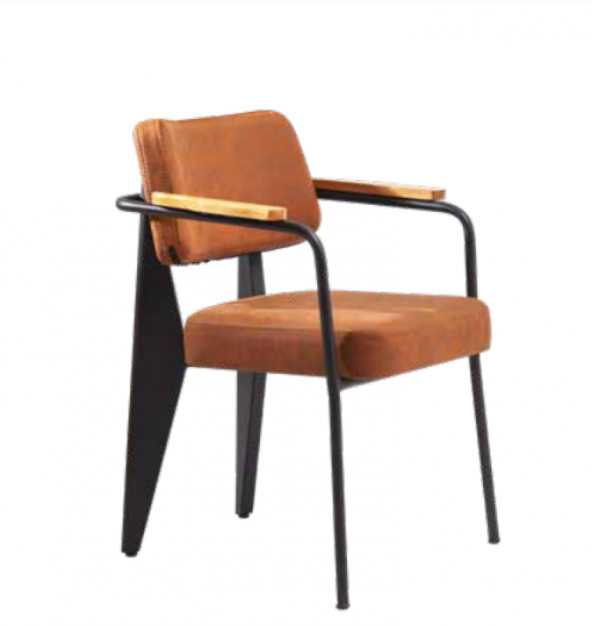 Sandalye Zus258 Yumuşak Sırtlık Model Siyah-Turuncu Tam Kolçak Ortopedik Oturum  Kayın El Yapım