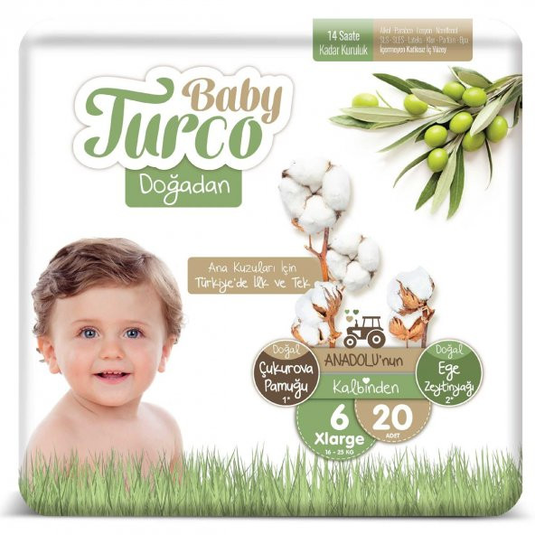 Baby Turco Doğadan 6 Numara Xlarge 16-25 Kg 20 Adet - 1