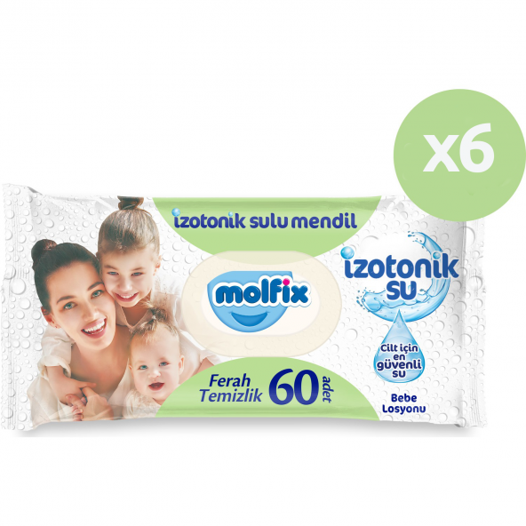 Molfix İzotonik Sulu Islak Mendil Ferah Temizlik 60lı 6*60 360 Yaprak