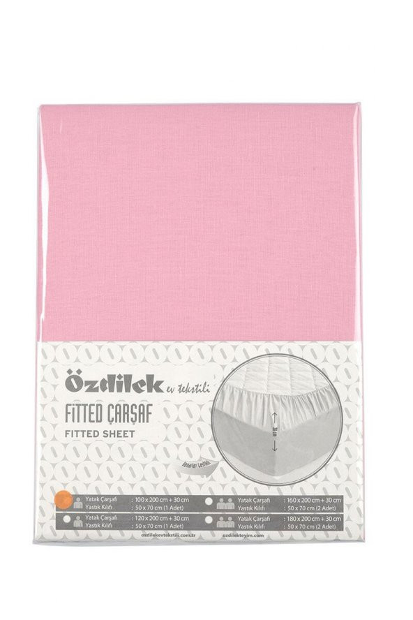 Özdilek Çift Kişilik Çarşaf Fitted Yastıklı Ranforce Trendy Pembe 160x200 - 2