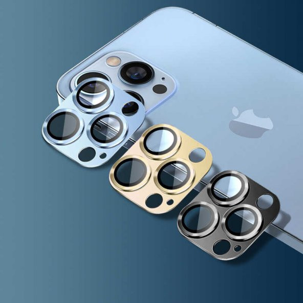 Apple iPhone 13 Pro Max CL-03 ​​​​Kamera Lens Koruyucu Metal Cam Koruma - 7