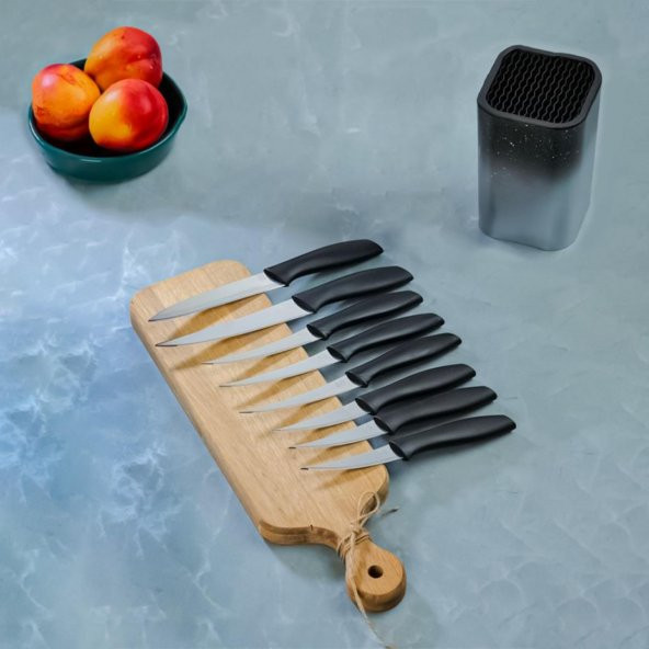 Mutfak Şef Bıçak Seti Stantlı Bıçak Takımı Paslanmaz 8 Parça