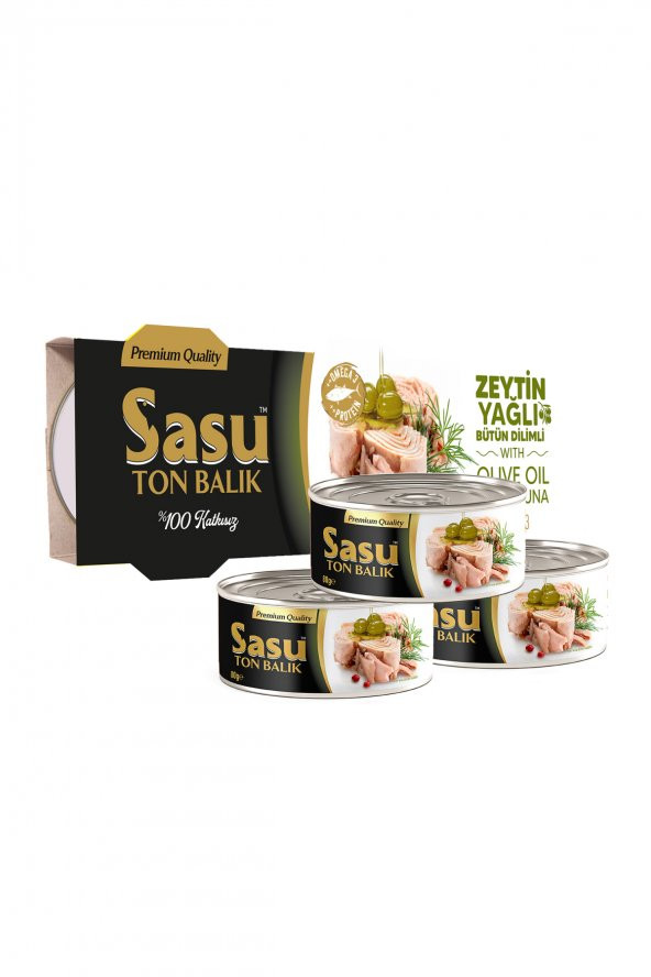 Sasu Zeytinyağlı Ton Balığı 3x80G Bütün Dilim