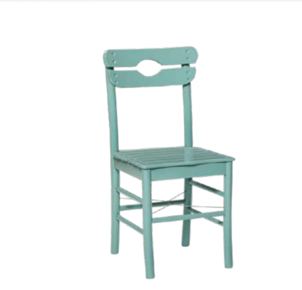 Sandalye Zus229 ÇITA Model Parlak Bebe Mavi Boya Ahşap Kayın İskelet Ahşap Oturum El Yapım