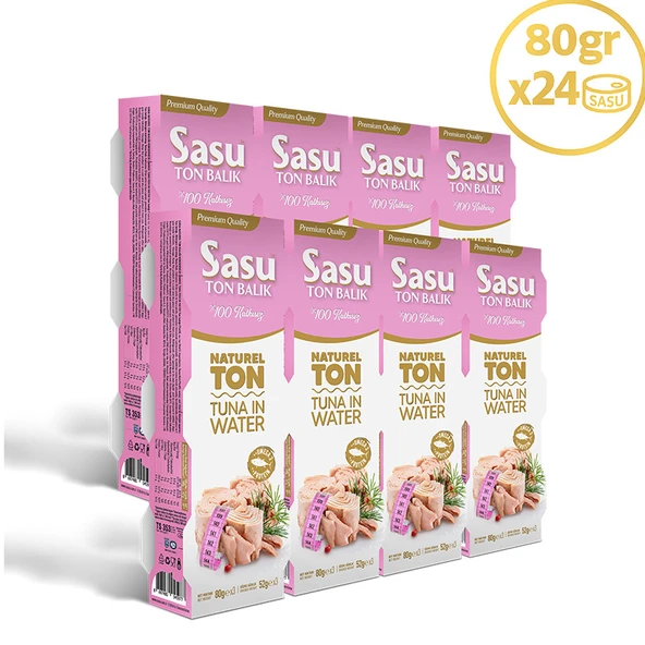 Sasu Light Suda Ton Balığı 24x80 gr Bütün Dilim ürün görseli