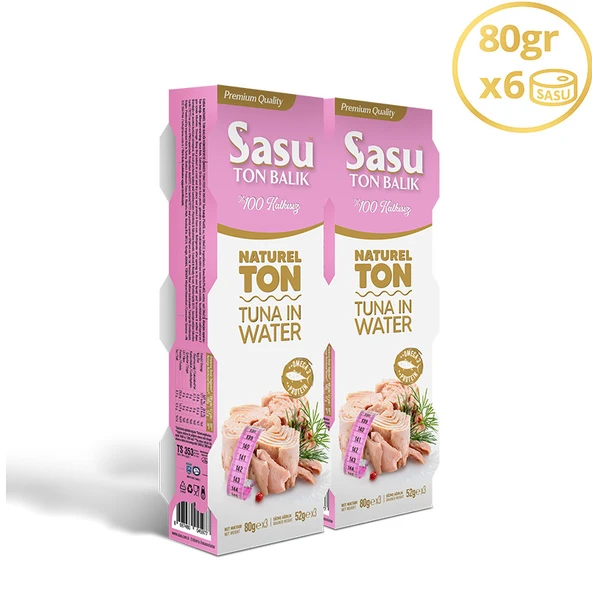 Sasu Light Suda Ton Balığı 6x80G Bütün Dilim ürün görseli