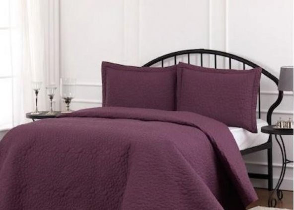 Özdilek Tek Kişilik Nakışlı Yatak Örtüsü Naive Mürdüm 180X250 - 2