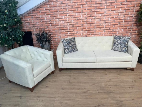 İpek Mobilya Minora Koltuk Takımı 3+1 ( Krem )