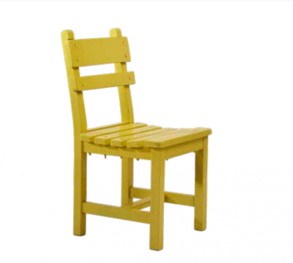 Sandalye Zus210 Ahşap Sırtlık Model Parlak SARI Boya Ahşap Kayın İskelet Torna Ayak El Yapım