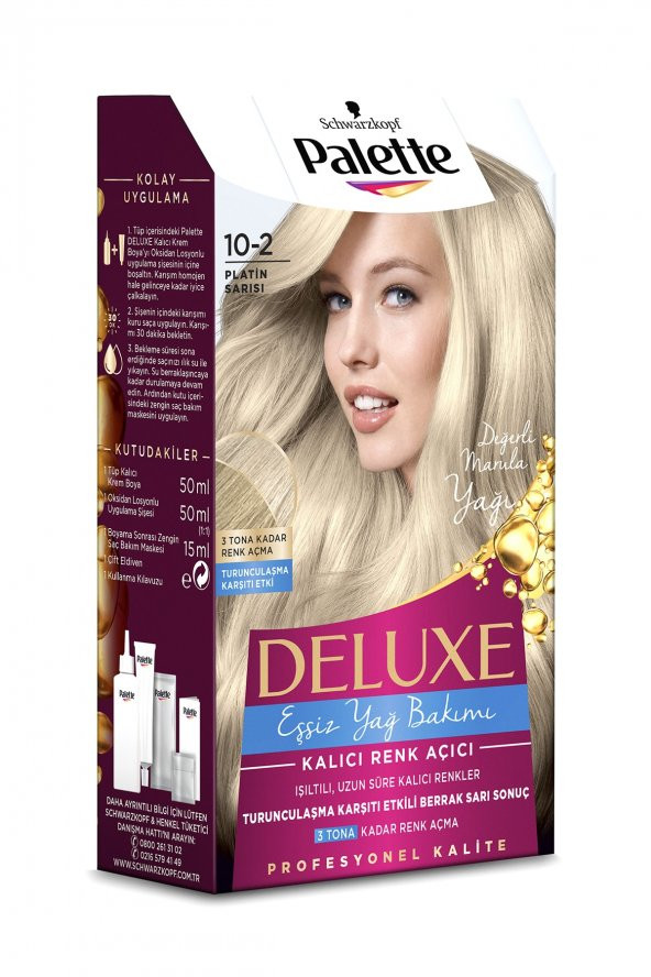 Palette Deluxe Saç Boyası 10.2 Platin Sarı  x  3 Adet