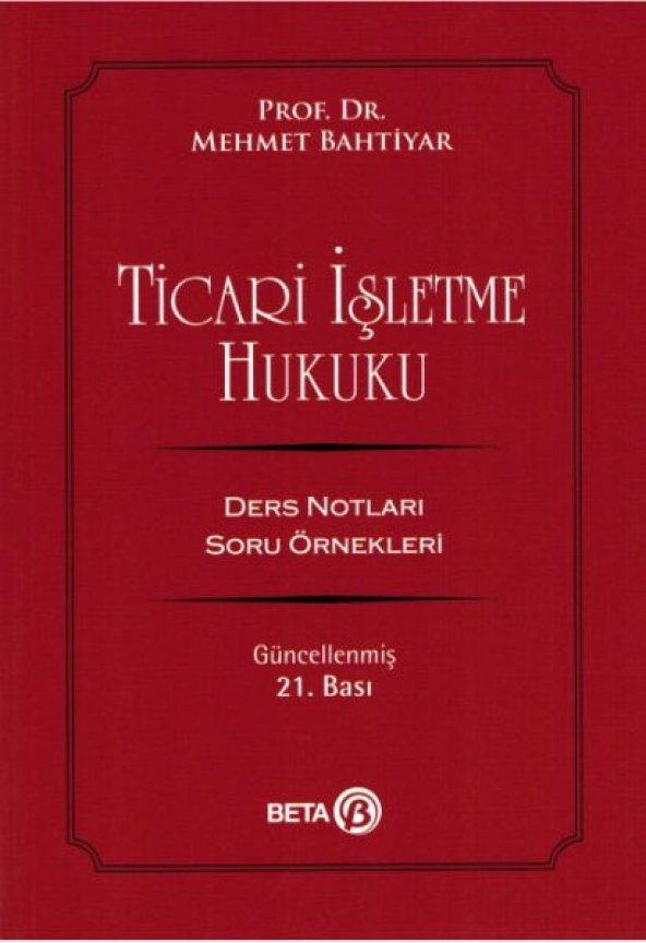 Ticari İşletme Hukuku Ders Notları