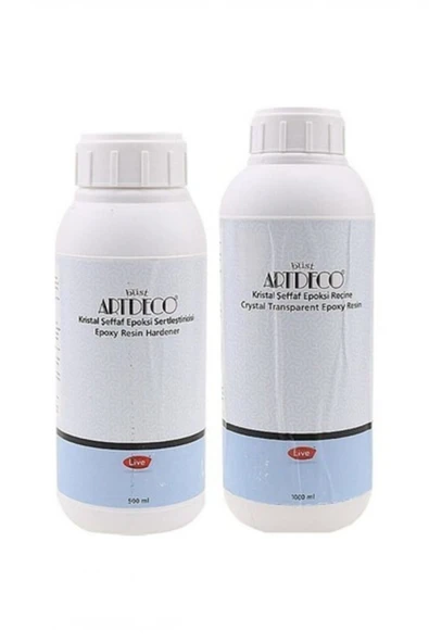 Artdeco Kristal Şeffaf Epoksi Sertleştirici 500ml + Epoksi Reçine 1000ml ürün görseli