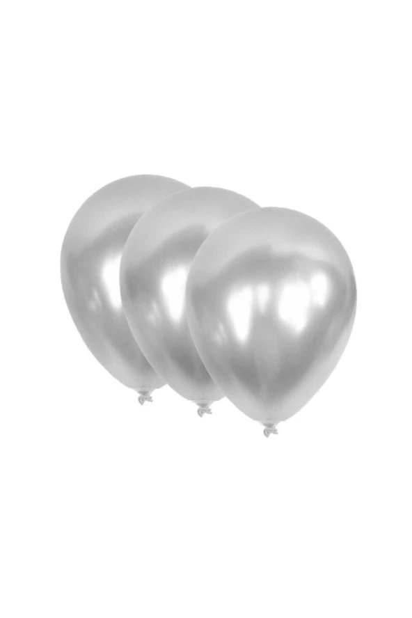 Vatan Balon Metalik Gümüş Balon (100 Lü Paket)