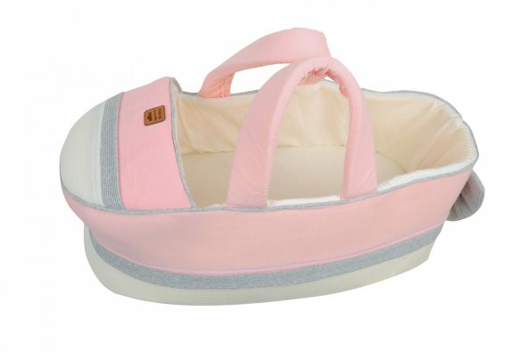 Sema Baby Portbebe Yenidoğan Bebek Yatağı - Ekru/Pembe - 1