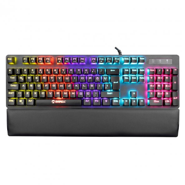 Everest KB-GX7 BLUESKY 21 Işık Efektli RED SWITCH Bilek Destekli Mekanik Gaming