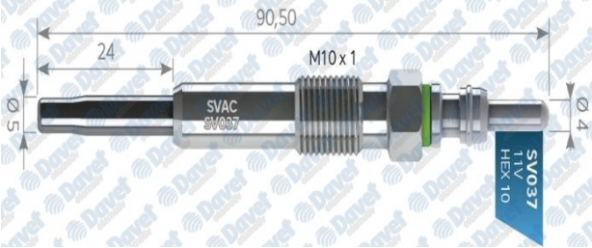 SVAC SV037-ISITMA BUJISI KIZDIRMA K9K 1,5 DCI CLIO SYMBOL KANGO LOGAN