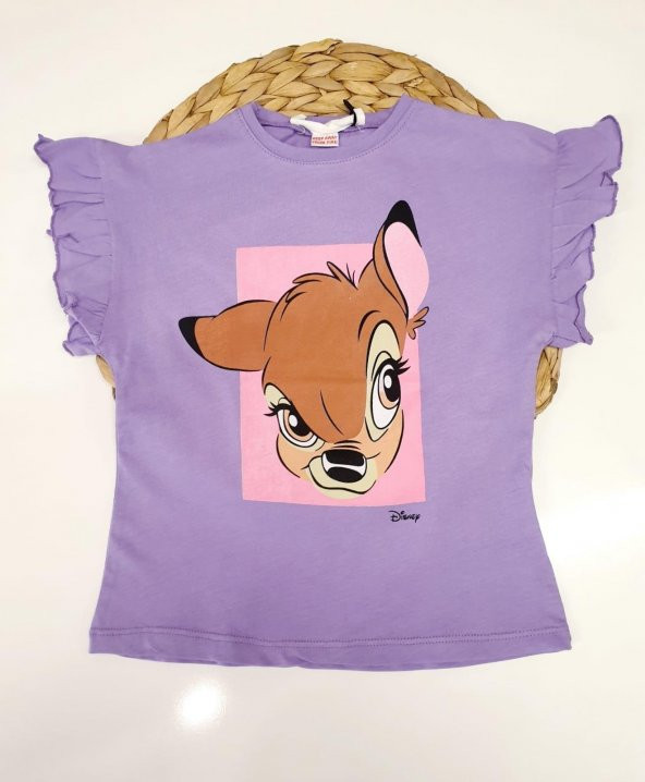 Bambi Baskılı Kız Çocuk Tişört