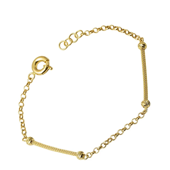 Top Altınlı Örgü Zincir Bileklik - Resim 5