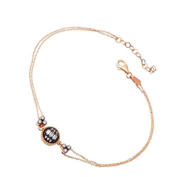 Baget Taşlı Rose Altın Bileklik - 3
