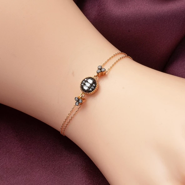Baget Taşlı Rose Altın Bileklik - 2