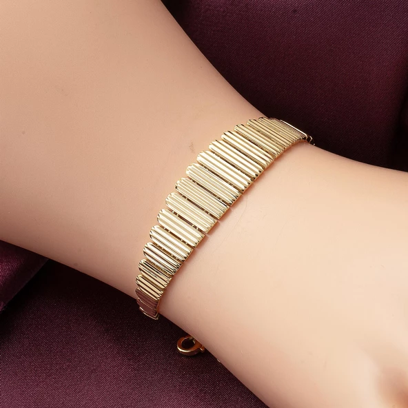 Kleopatra Taşsız Altın Bileklik - Resim 2