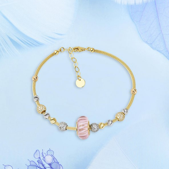 Nohut Toplu Pandora Altın Bileklik - Resim 5