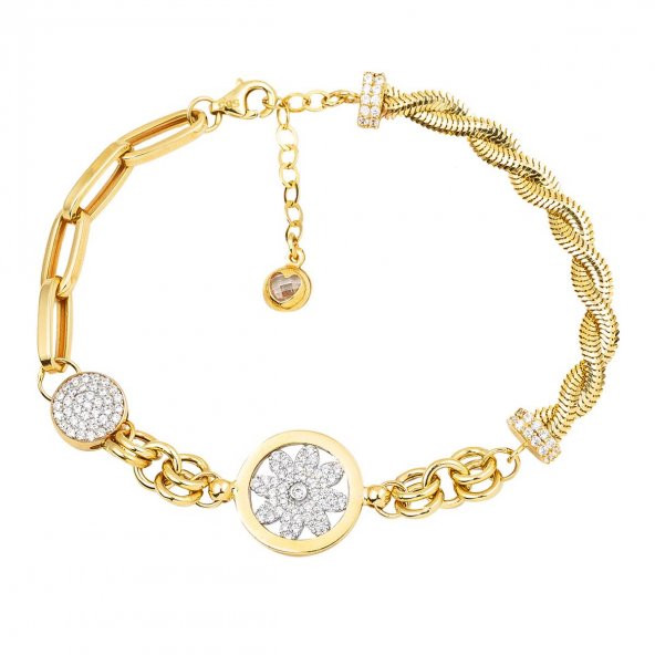 Rüzgar Gülü 14 Ayar Altın Bileklik ürün görseli 1