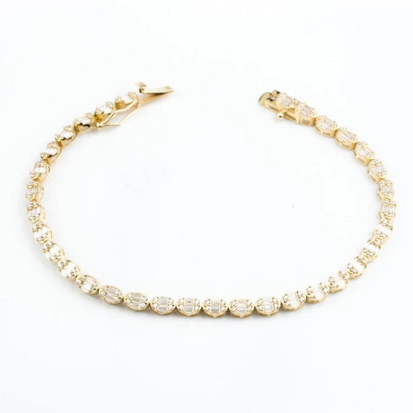 Baget Taşlı 14 Ayar Altın Bileklik ürün görseli 1