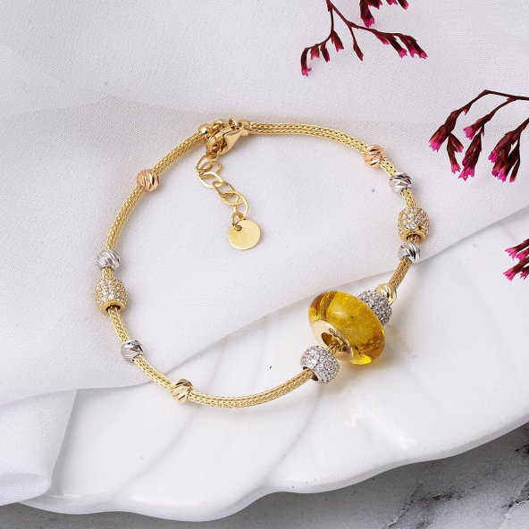 Dorika Toplu Altın Pandora Bileklik - Resim 3